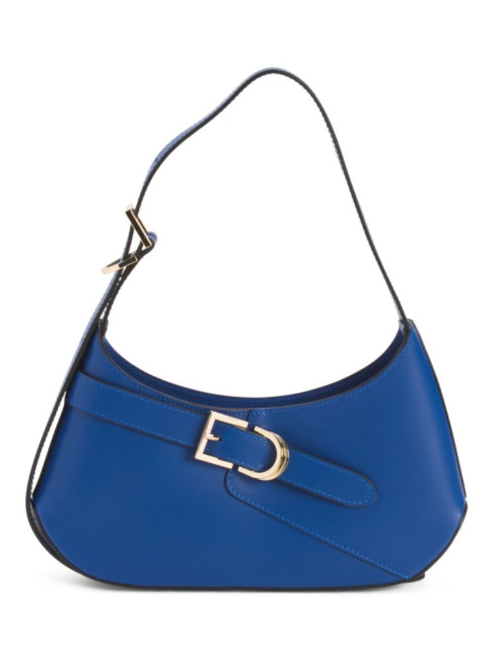 CHEVAL Made In Italy Leather Asymmetrical Buckle Shoulder Bag